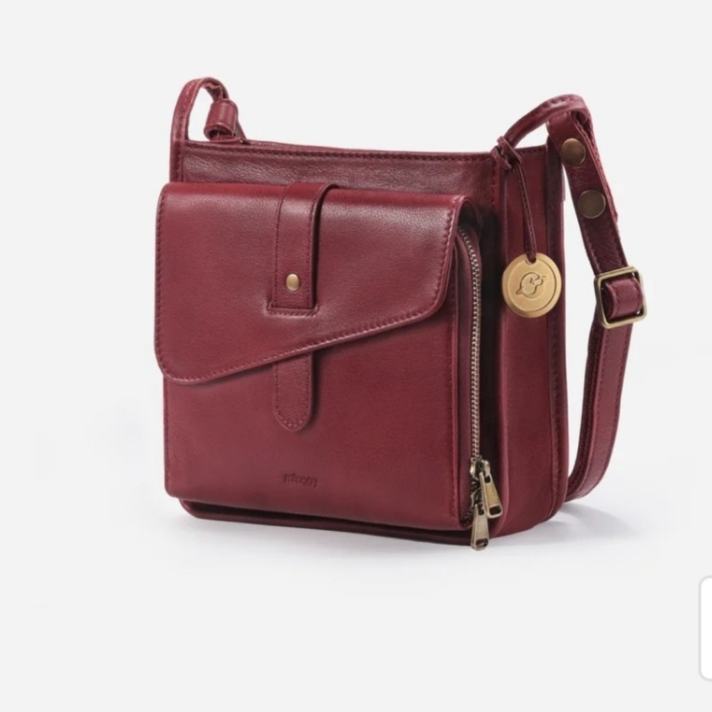 Minnoy Athena Burgundy Leather Crossbody Bag